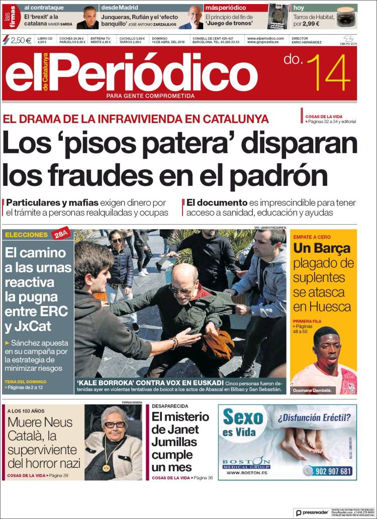 Portada de El Periódico (España)