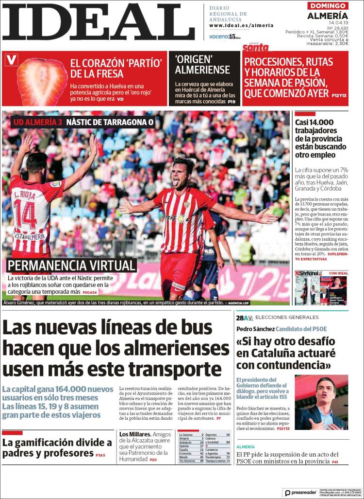 Portada de Ideal Almeria (España)