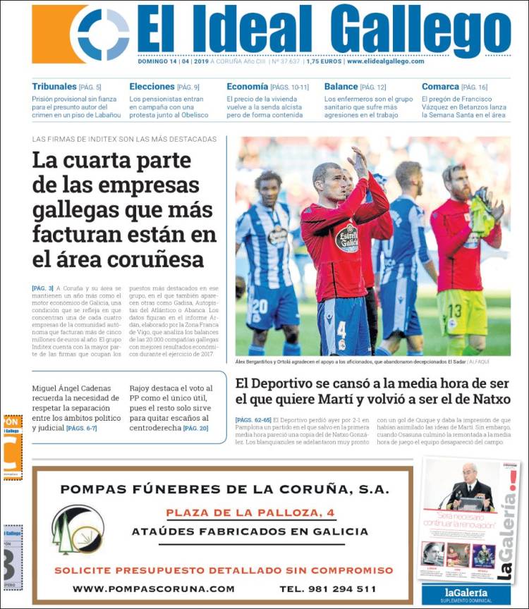 Portada de El Ideal Gallego (España)