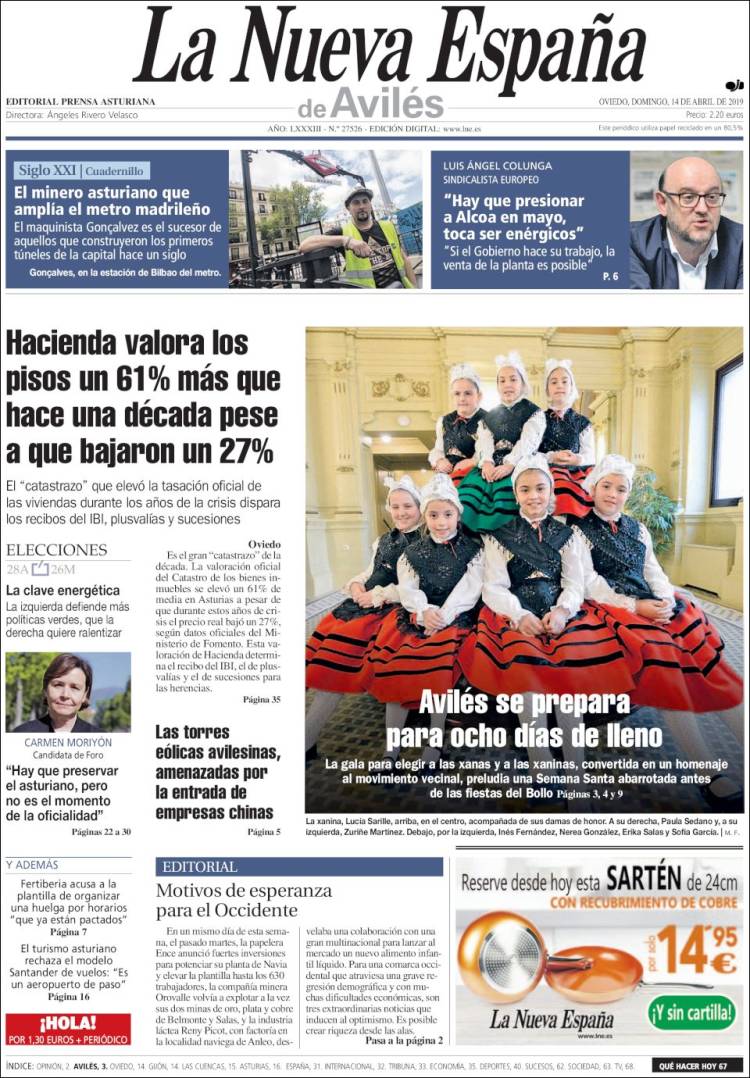 Portada de La Nueva España - Avilés (España)