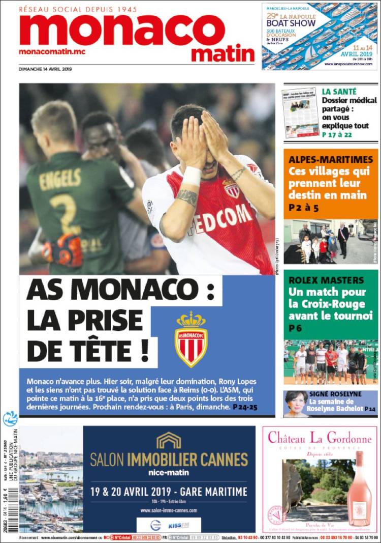 Portada de Nice-Matin (Francia)
