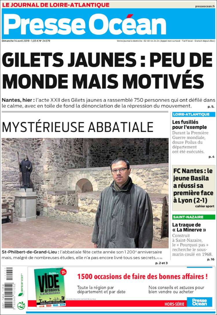 Portada de Presse Ocean (Francia)