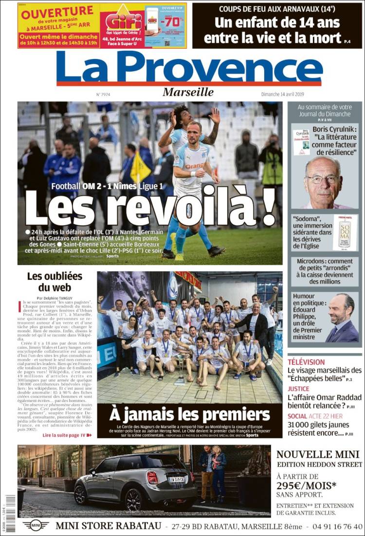 Portada de La Provence (Francia)