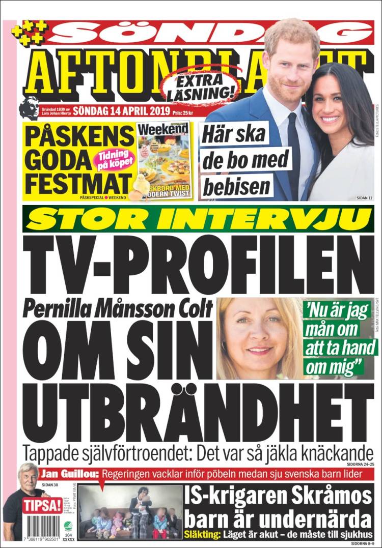 Portada de Aftonbladet (Suecia)