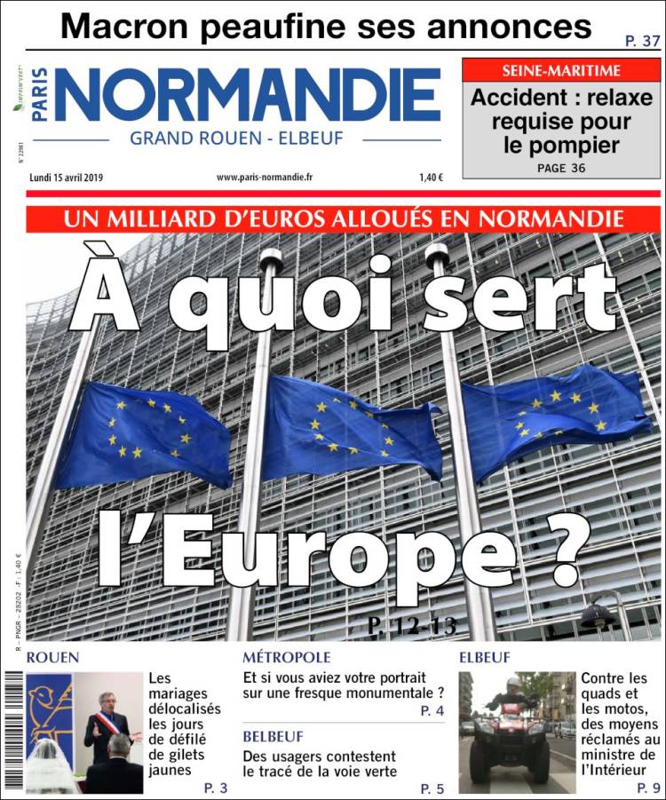 Portada de Paris Normandie (Francia)