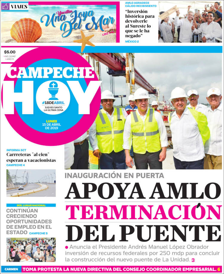 Portada de Campeche Hoy (México)