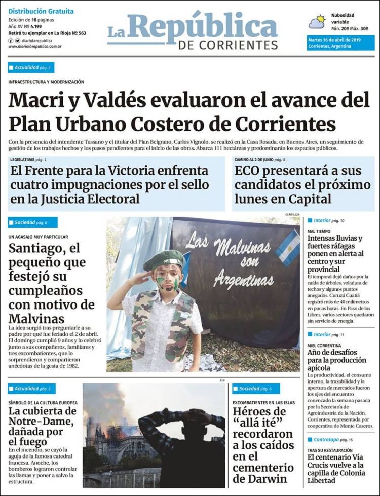 Portada de La República de Corrientes (Argentina)