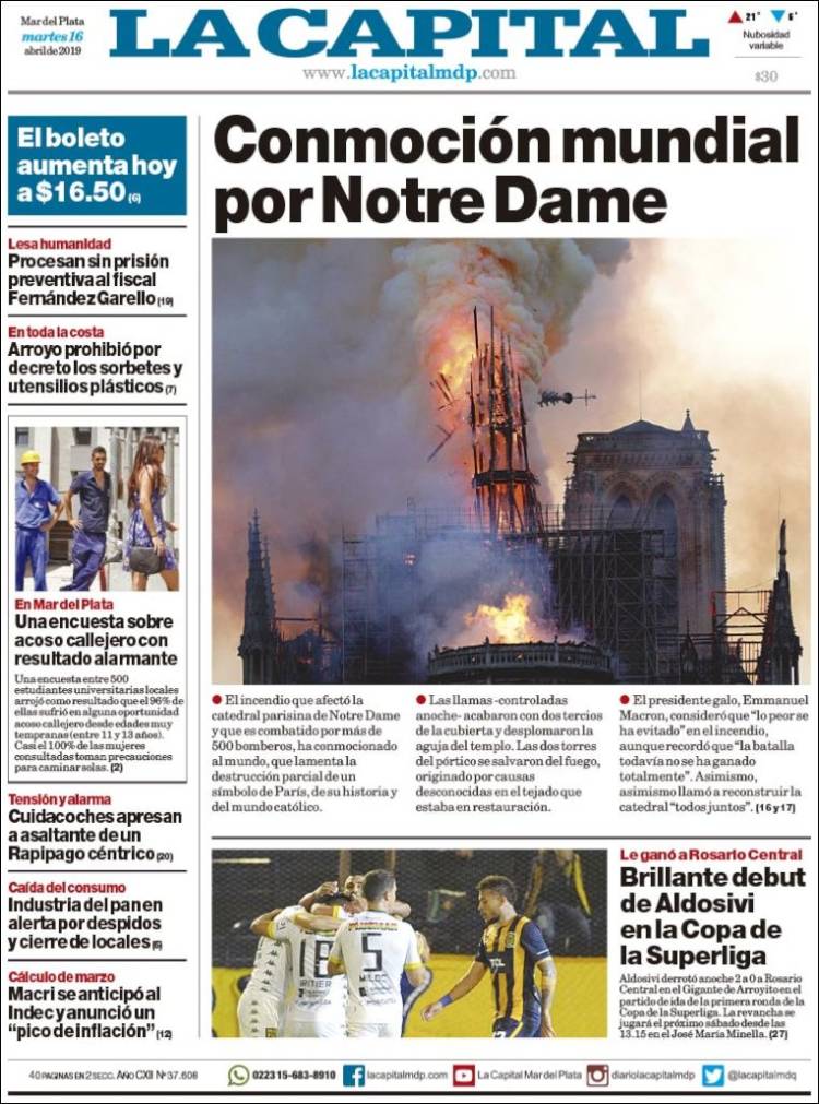 Portada de Diario La Capital - Mar del Plata (Argentina)