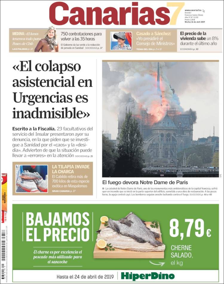 Portada de Canarias 7 (Espagne)