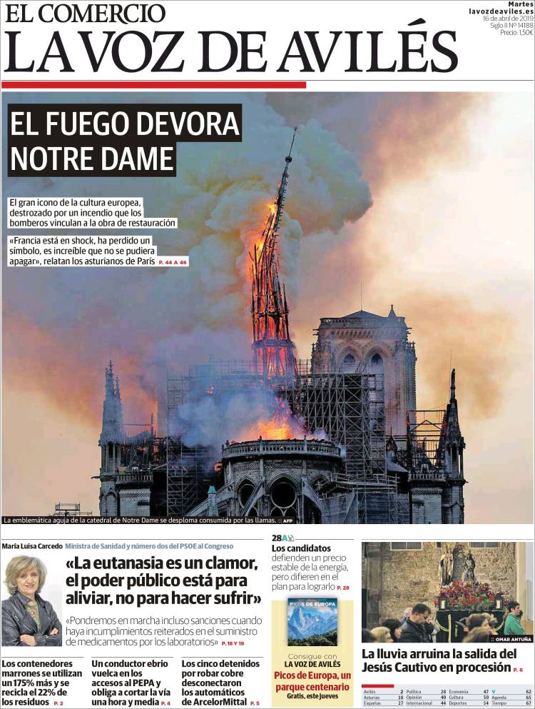 Portada de El Comercio - Avilés (Espagne)