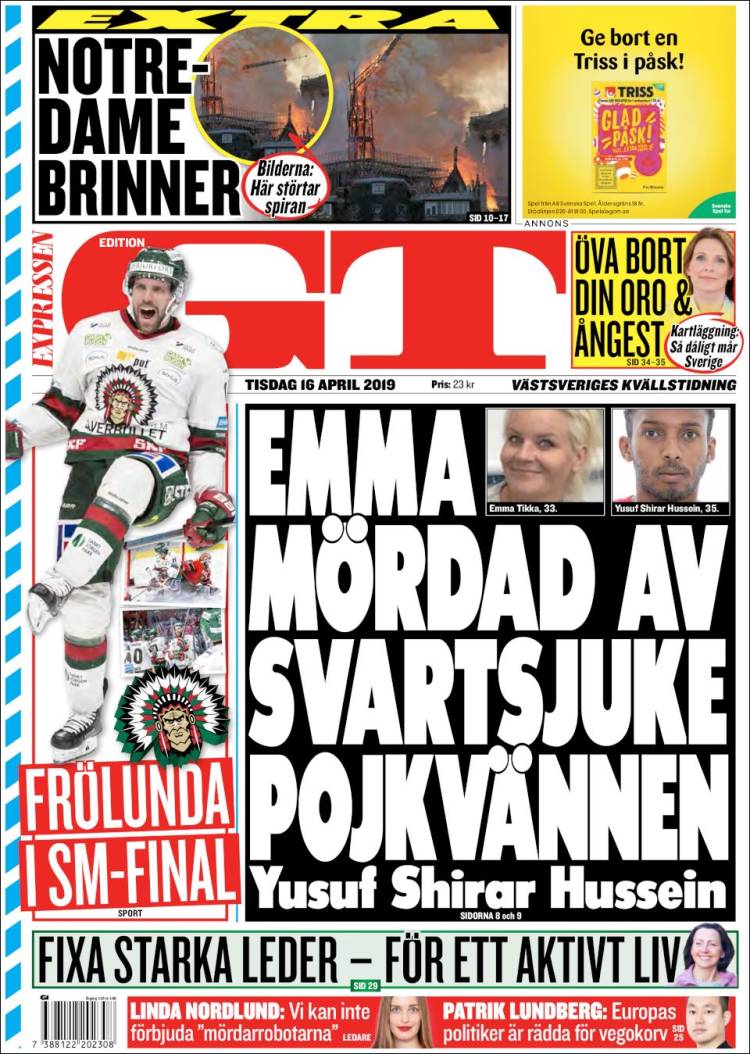 Portada de Göteborgstidningen (Suecia)