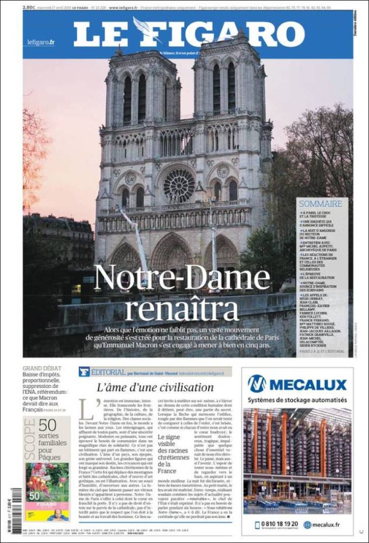 Portada de Le Figaro (Francia)