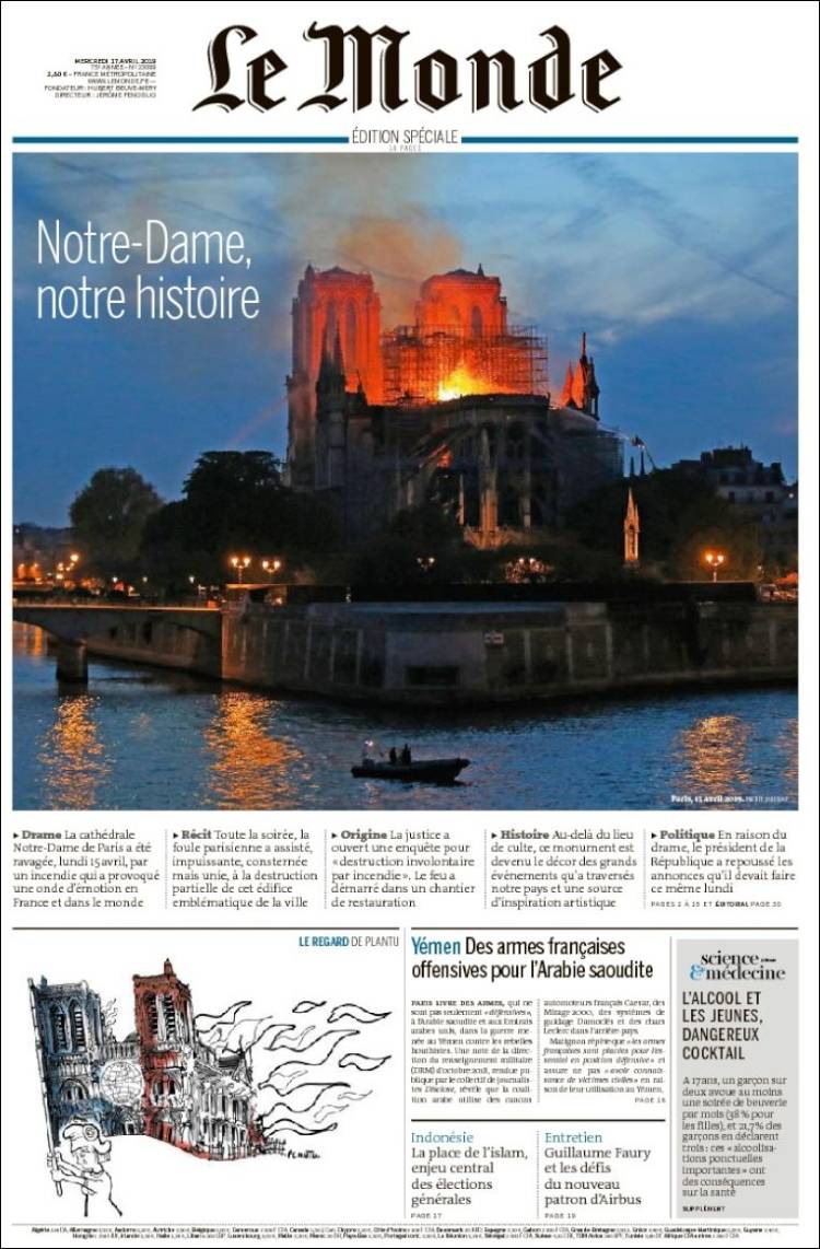 Portada de Le Monde (Francia)