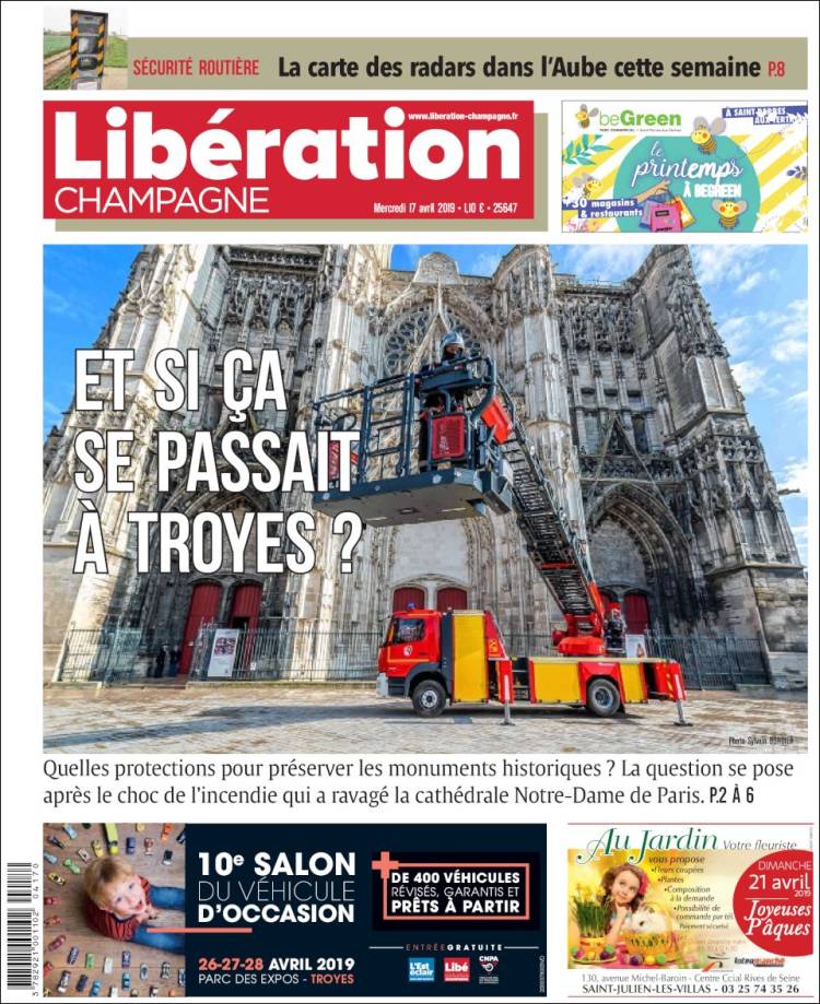 Portada de Libération Champagne (Francia)