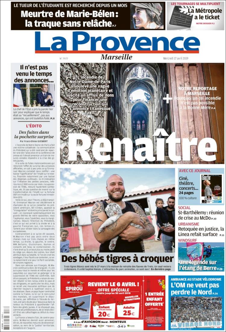 Portada de La Provence (Francia)