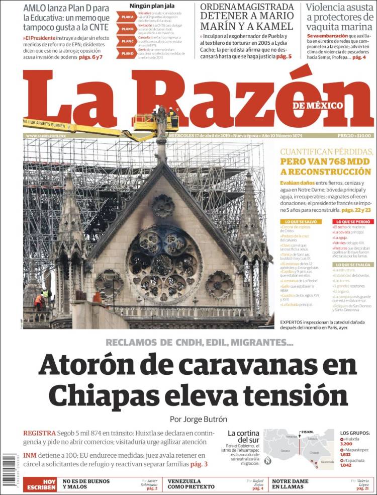 Portada de La Razón (M&eacute;xico)