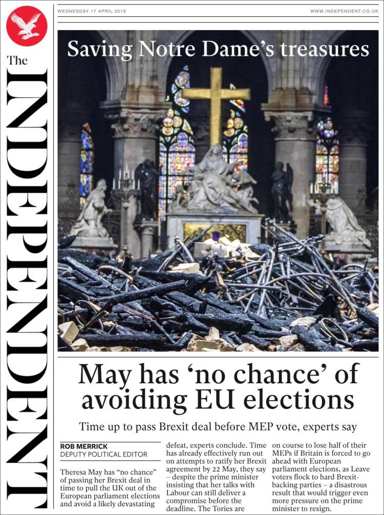 Portada de The Independent (Reino Unido)