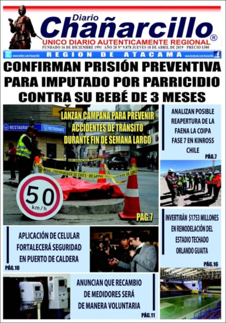 Portada de Diario Chañarcillo (Chile)