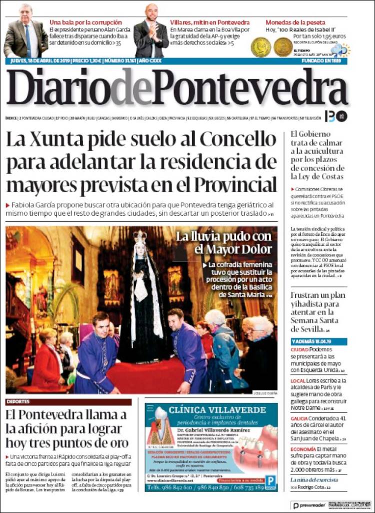Portada de Diario de Pontevedra (Espa&ntilde;a)