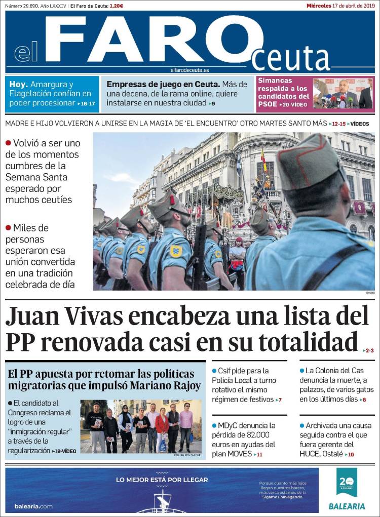 Portada de El Faro de Ceuta (Espa&ntilde;a)