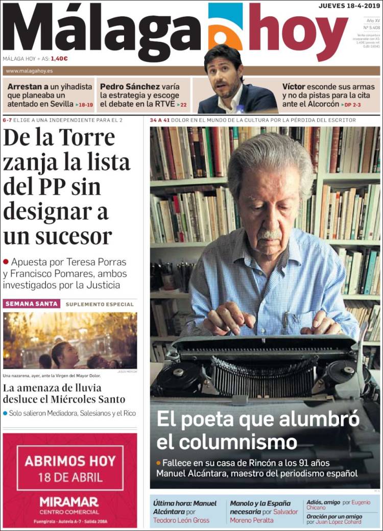 Portada de Málaga Hoy (Espa&ntilde;a)