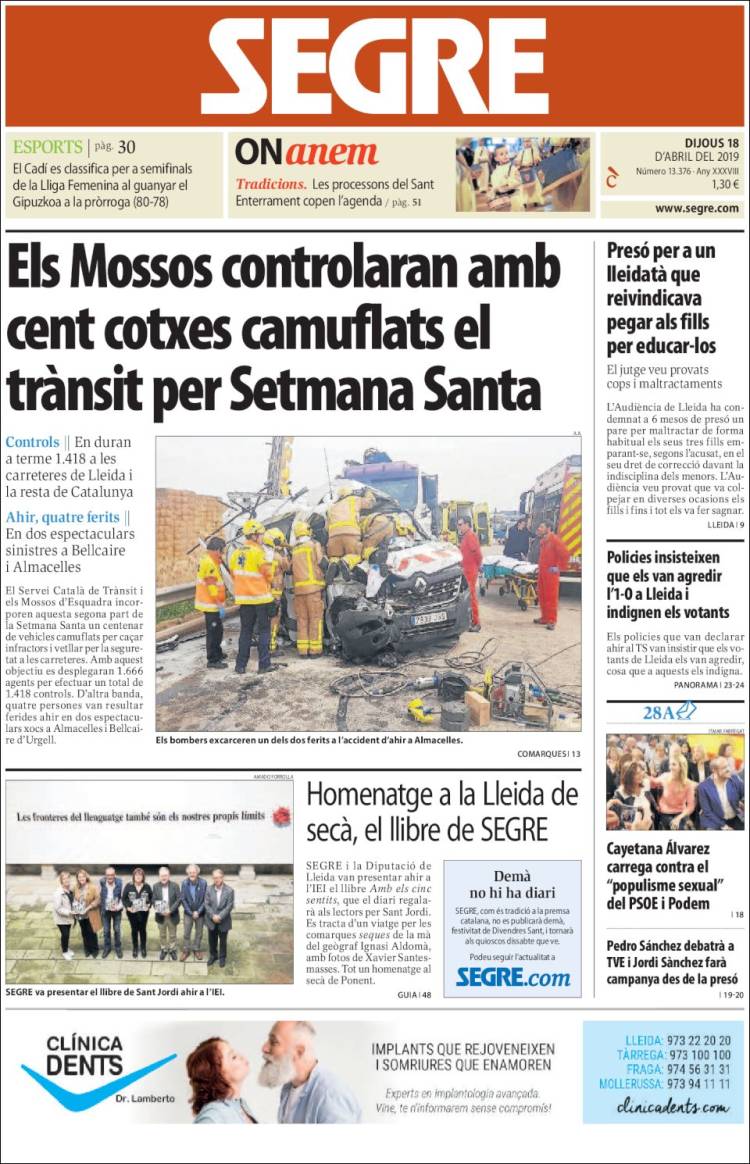 Portada de Segre (Espa&ntilde;a)