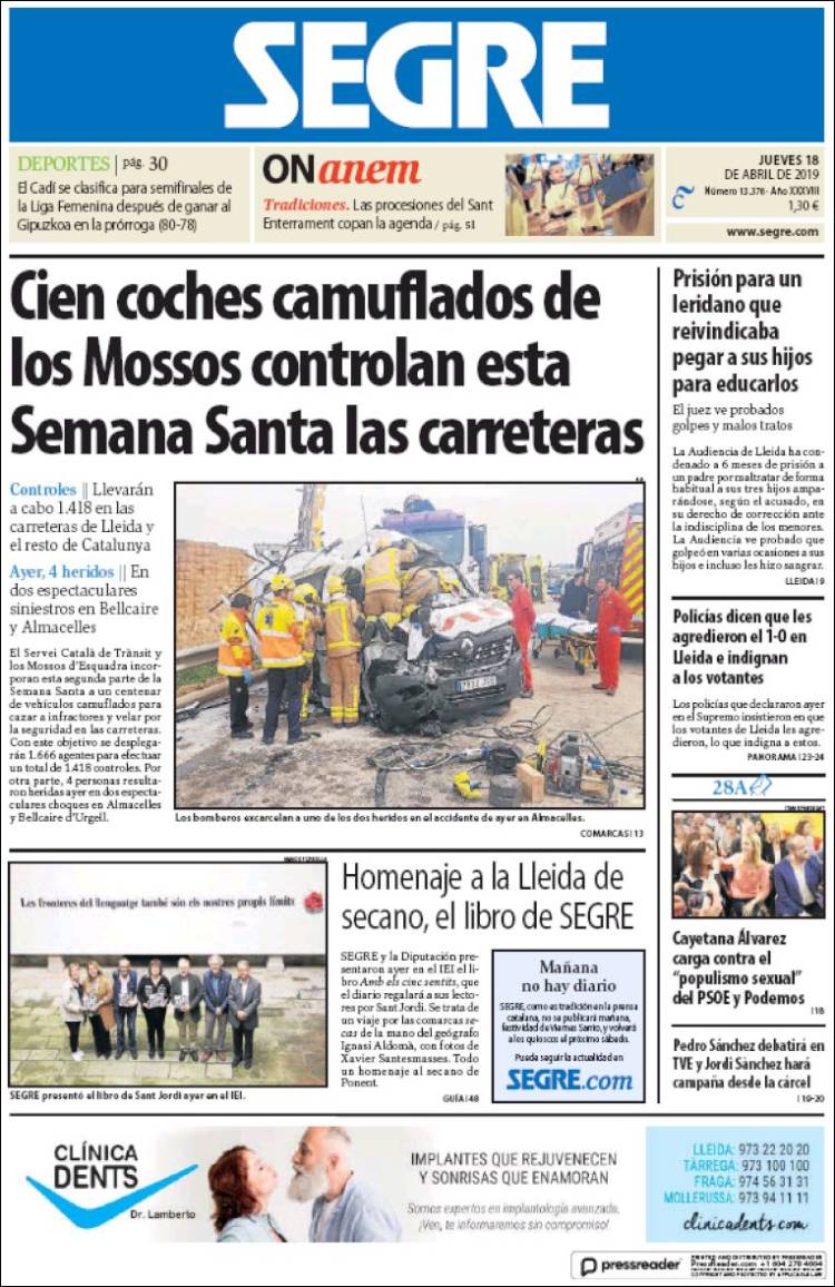 Portada de Segre  (Espa&ntilde;a)