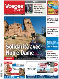 Portada de Vosges Matin (Francia)