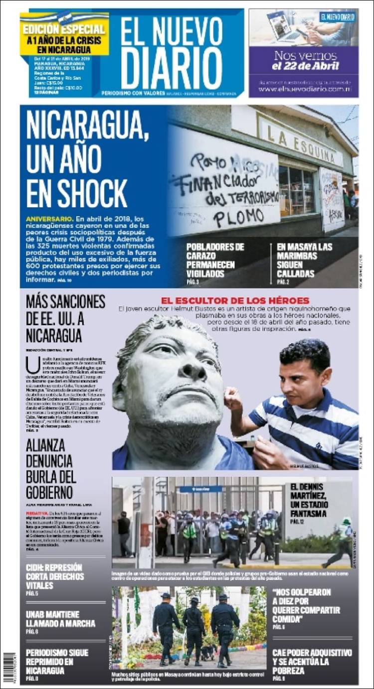 Portada de El Nuevo Diario (Nicaragua)