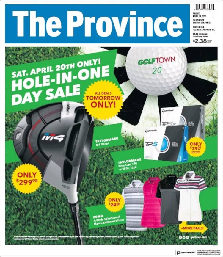 Portada de The Province (Canadá)