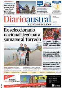 Portada de El Diario Austral de Valdivia (Chile)