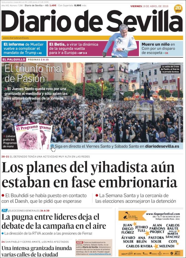 Portada de Diario de Sevilla (Spain)