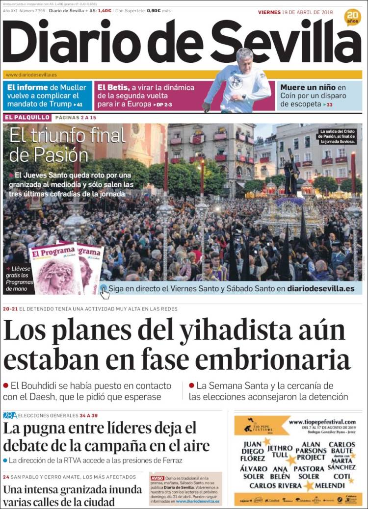 Portada de Diario de Sevilla (España)