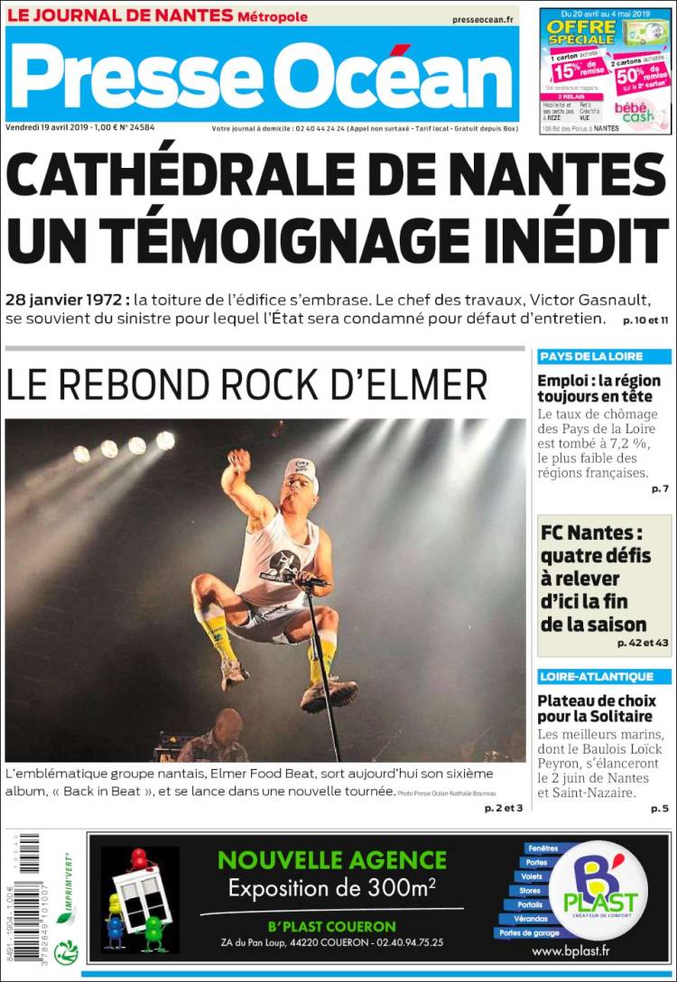 Portada de Presse Ocean (Francia)