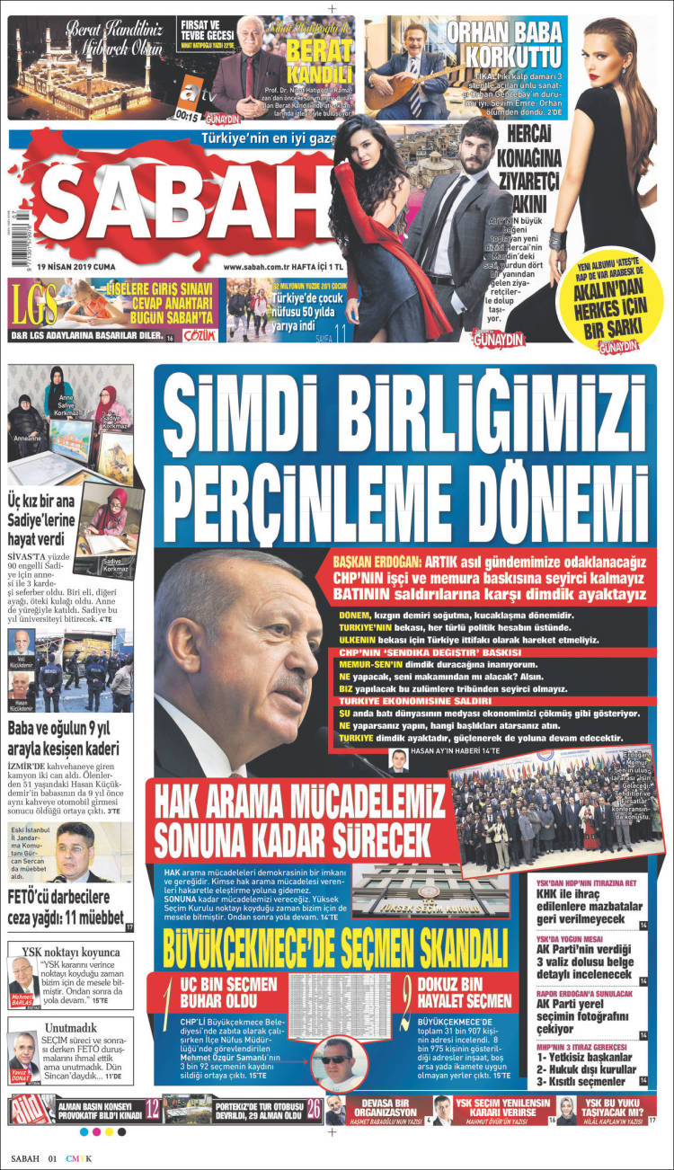 Portada de Sabah (Turqu&iacute;a)