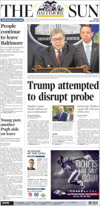 Portada de The Baltimore Sun (USA)