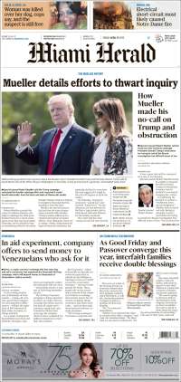 Portada de Miami Herald (USA)