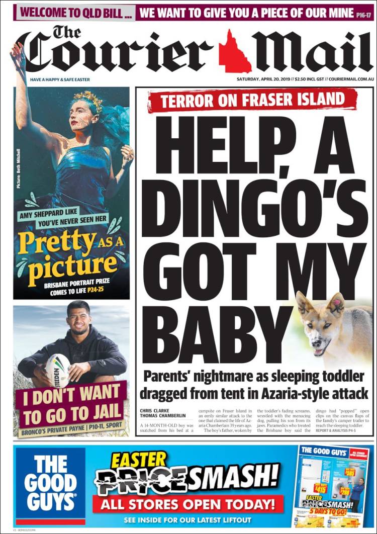 Portada de The Courier-Mail (Australia)