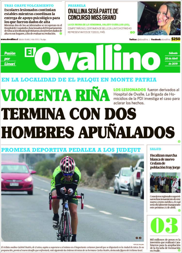 Portada de El Ovallino (Chile)