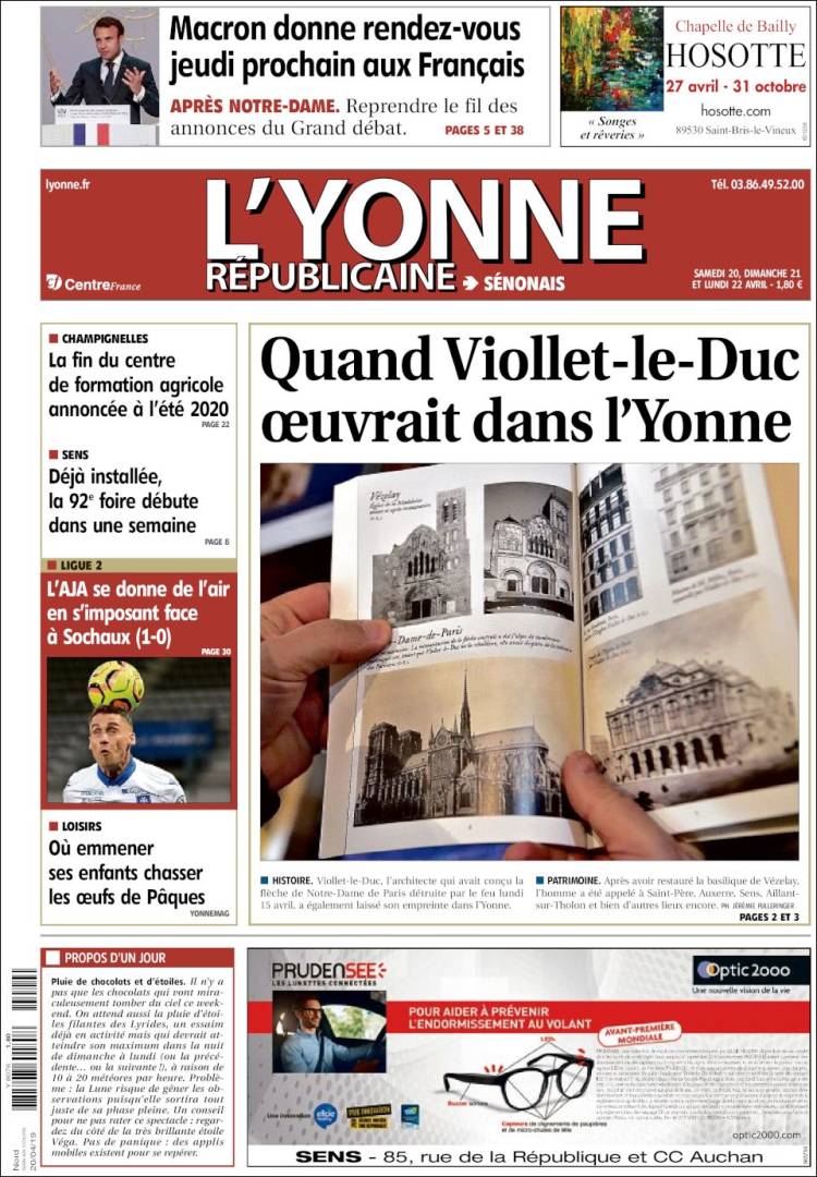 Portada de L'Yonne-Républicaine (Francia)