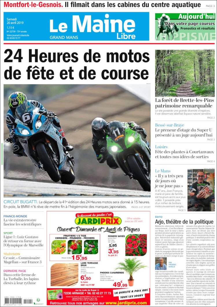 Portada de Le Maine Libre (Francia)