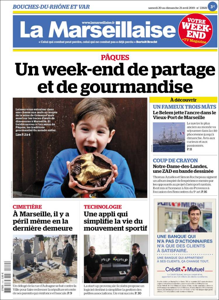 Portada de La Marseillaise (Francia)