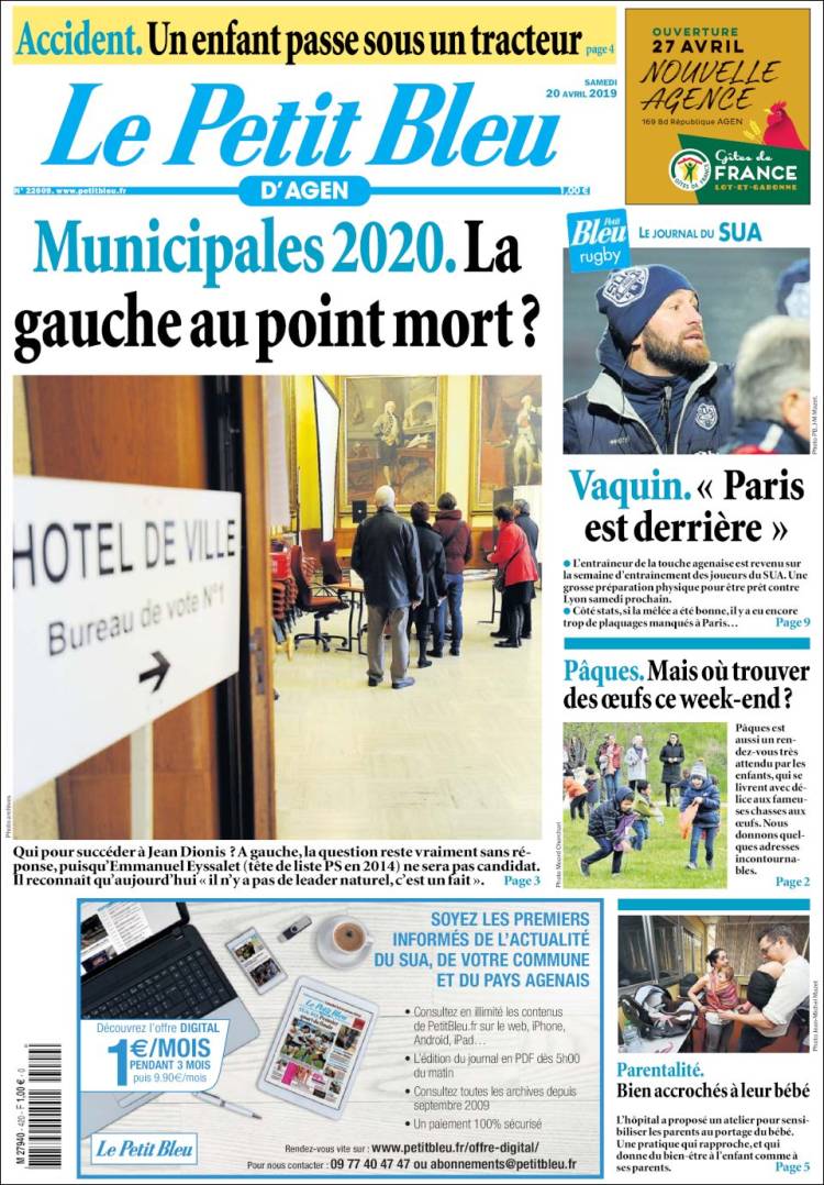 Portada de Le Petit Bleu (Francia)