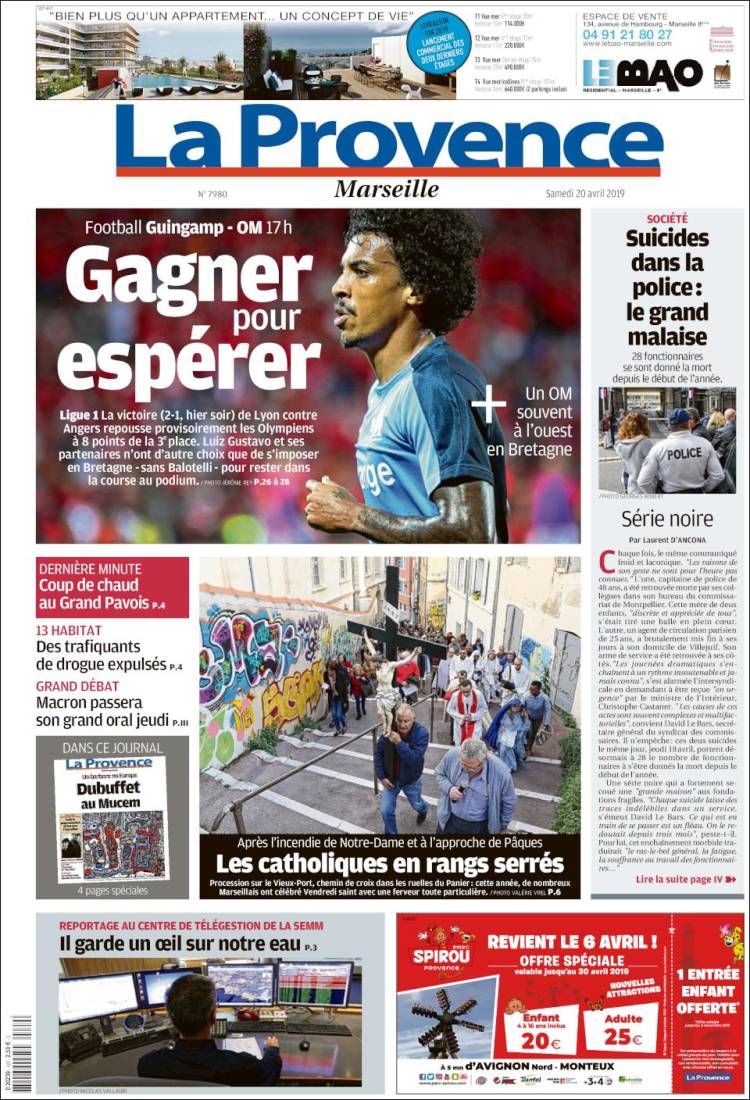Portada de La Provence (Francia)