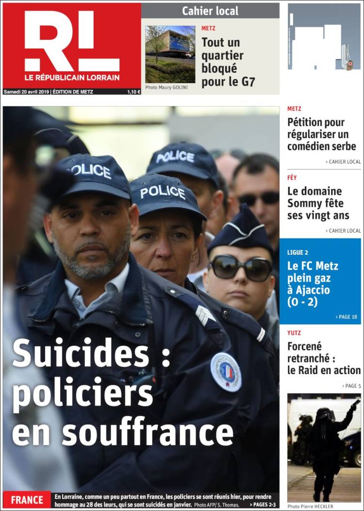 Portada de Le Republicain Lorrain (Francia)