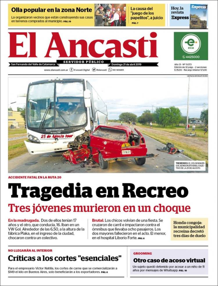 Portada de El Ancasti (Argentina)