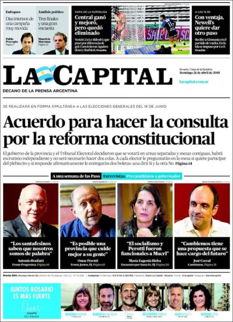 Portada de La Capital - Rosario (Argentina)