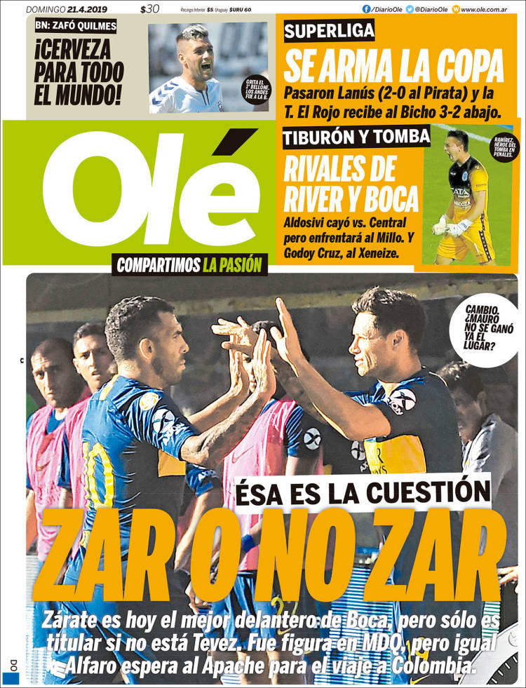 Portada de Olé (Argentina)