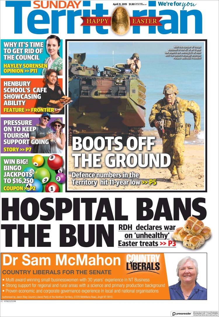 Portada de Northern Territory News (Australia)