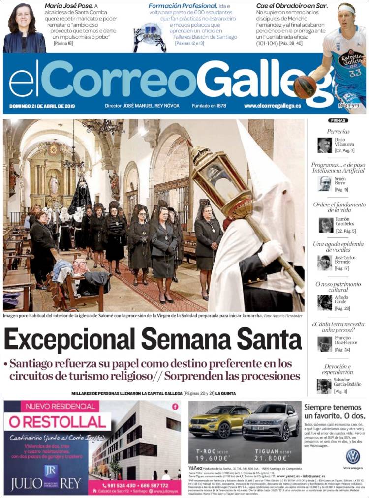 Portada de El Correo Gallego (Espa&ntilde;a)